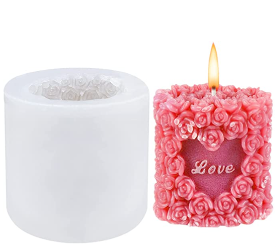 Cylindrical Roses Candle Mold